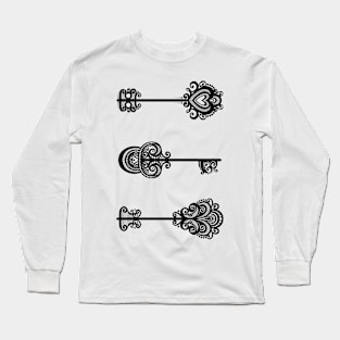 Collection of Decorative Vintage Keys Long Sleeve T-Shirt